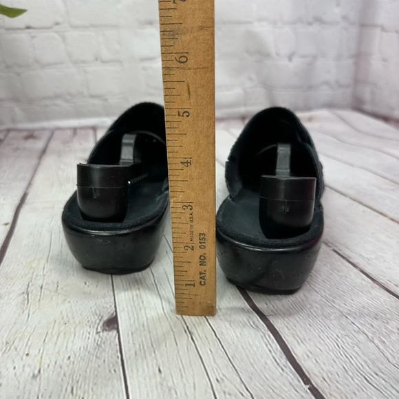 clarks clog mule sz 7.5 leather upper navy casual comfort - Picture 4 of 7